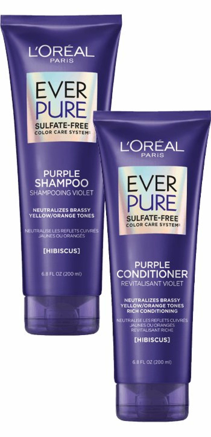 CUIDADO CAPILAR Y PEINADO OAP Cuidado del cabello rubio | Ever Pure Purple Shampoo & Conditioner Kit